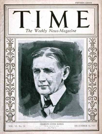 Time - Charles G. Dawes - Dec. 14, 1925 - Vice Presidents - Finance - Politics