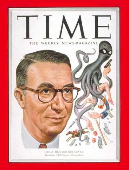 Time - Estes Kefauver - Mar. 12, 1951 - Congress - Senators - Tennessee - Politics