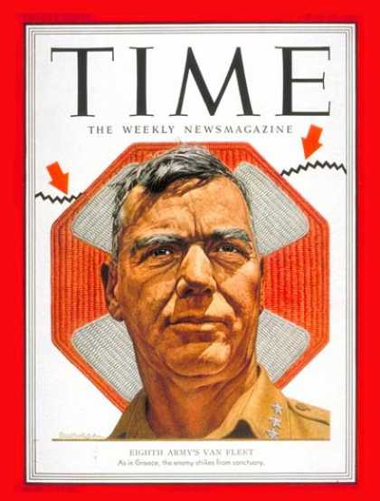 Time - Lt. General Van Fleet - May 14, 1951 - Army - Korean War - Military