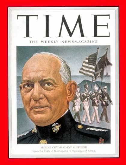 Time - General Lemuel Shepherd - Nov. 24, 1952 - Korean War - Marines - Generals - Mili