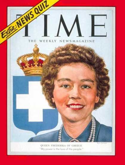Time - Queen Frederika - Oct. 26, 1953 - Greece - Royalty
