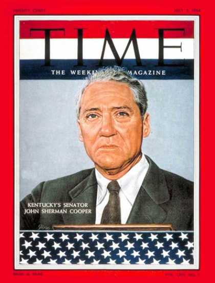 Time - Sen. John S. Cooper - July 5, 1954 - Congress - Senators - Politics