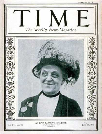 Time - Carrie Chapman Catt - June 14, 1926 - Women