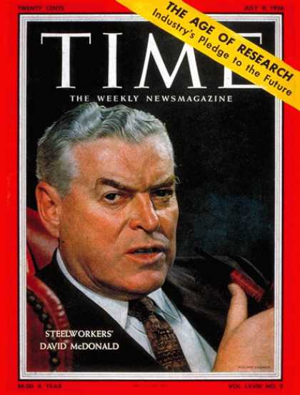 Time - David McDonald - July 9, 1956 - Business
