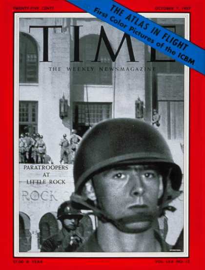 Time - Little Rock Integration - Oct. 7, 1957 - Civil Rights - Arkansas - Schools - Mil