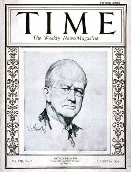 Time - Arthur Brisbane - Aug. 16, 1926 - Publishing - Books