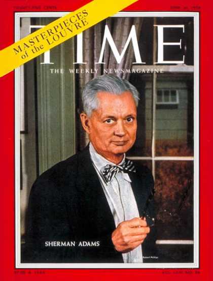 Time - Sherman Adams - June 30, 1958 - Politics