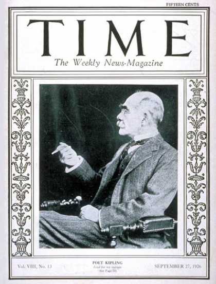 Time - Rudyard Kipling - Sep. 27, 1926 - Books - Great Britain - Poets