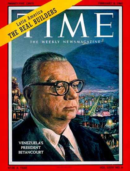 Time - Romulo Betancourt - Feb. 8, 1960 - Venezuela - Latin America