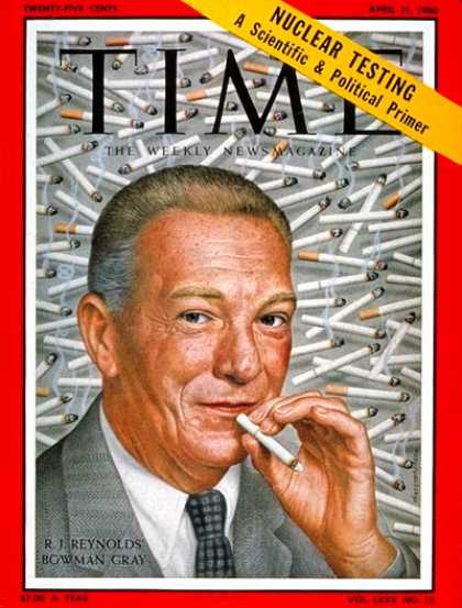 Time - Bowman Gray - Apr. 11, 1960 - Tobacco - Smoking