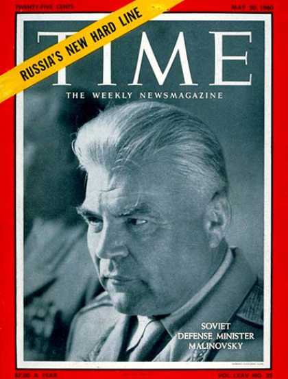 Time - Rodion Malinovsky - May 30, 1960 - Russia - Cold War