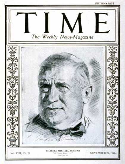 Time - Charles M. Schwab - Nov. 22, 1926 - Finance - Business