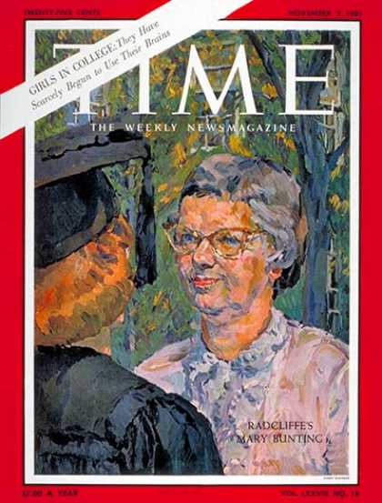 Time - Mary Bunting - Nov. 3, 1961 - Colleges & Universities - Women - Education - Harv