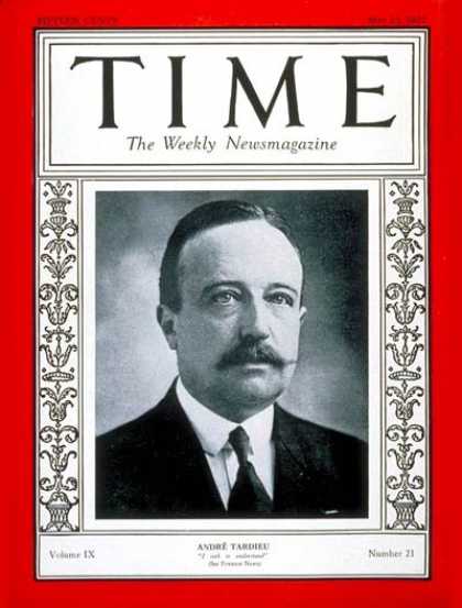 Time - Andrï¿½ Tardieu - May 23, 1927 - France