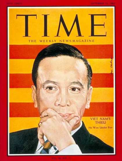 Time - Nguyen van Thieu - Sep. 15, 1967 - Vietnam War - Vietnam