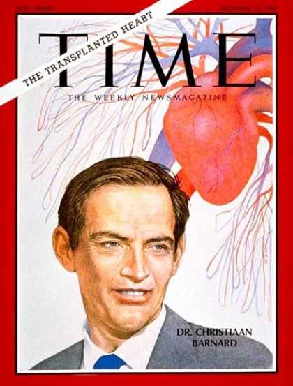 Time - Dr. Christiaan Barnard - Dec. 15, 1967 - Heart Disease - Health & Medicine