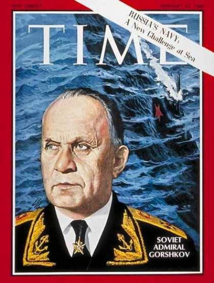 Time - Adm. Sergei Gorshkov - Feb. 23, 1968 - Admirals - Communism - Russia - Military