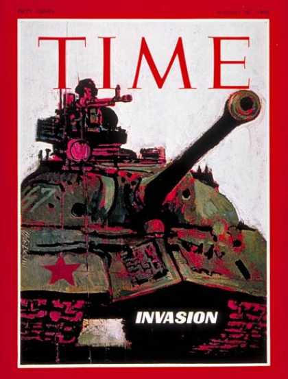 Time - Russian Invasion of Czechoslovakia - Aug. 30, 1968 - Communism - Russia - Czecho