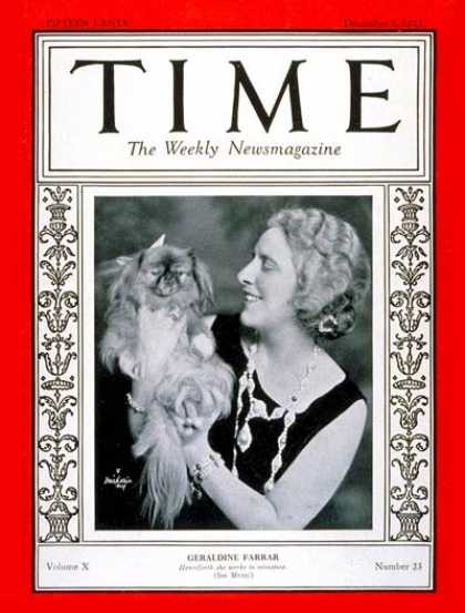 Time - Geraldine Farrar - Dec. 5, 1927 - Opera - Singers - Music