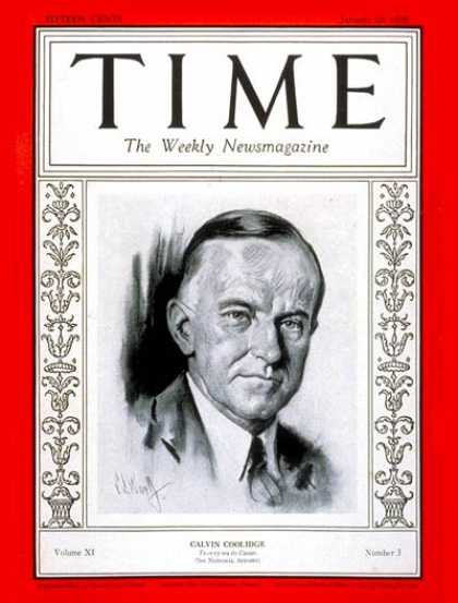 Time - Calvin Coolidge - Jan. 16, 1928 - U.S. Presidents - Politics