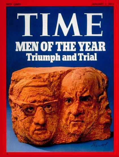 Time - Kissinger and Nixon, Men of the Year - Jan. 1, 1973 - Richard Nixon - Henry Kiss