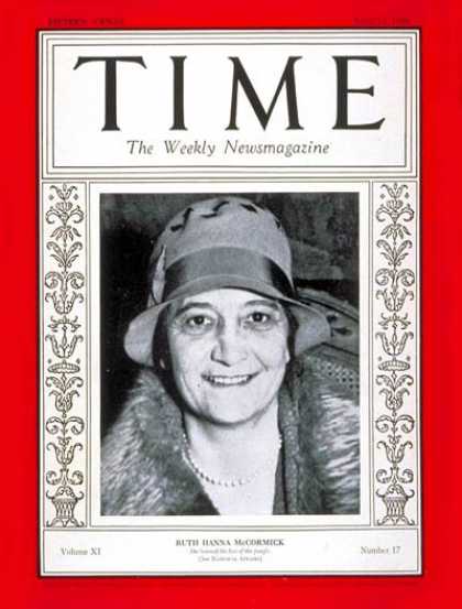 Time - Ruth H. McCormick - Apr. 23, 1928 - Politics