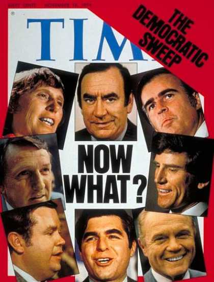 Time - The Democratic Sweep - Nov. 18, 1974 - John Glenn - Michael Dukakis - Congress -