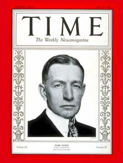 Time - Charles G. Dawes - June 11, 1928 - Business - Vice Presidents - Politics