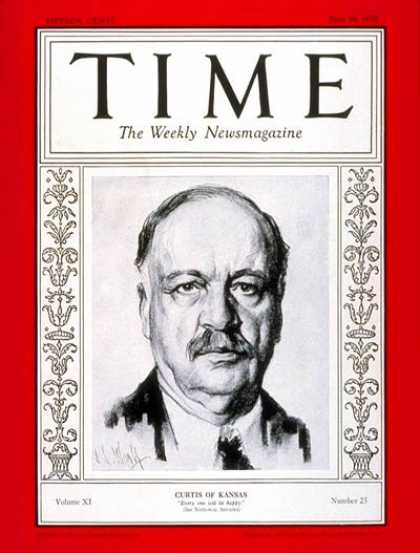 Time - Senator Charles Curtis - June 18, 1928 - Charles Curtis - Senators - Congress