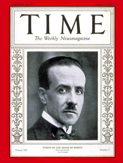 Time - Jean Philippe Worth - Aug. 13, 1928 - Business