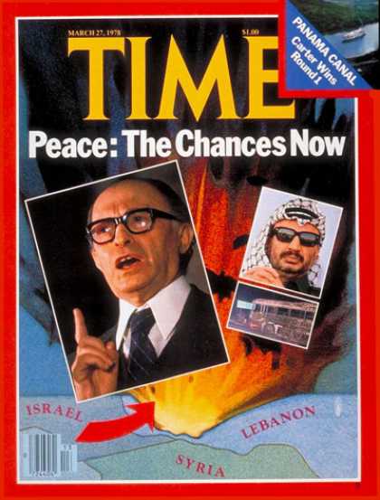 Time - Begin and Arafat - Mar. 27, 1978 - Menachem Begin - Yasser Arafat - Israel - Mid