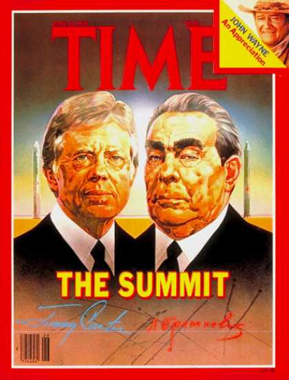 Time - Carter and Brezhnev - June 25, 1979 - Jimmy Carter - Leonid Brezhnev - Cold War
