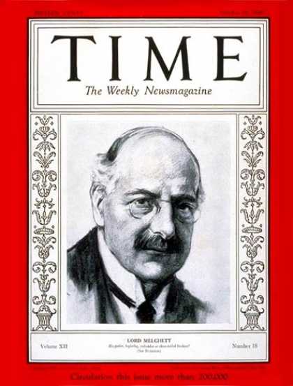 Time - Lord Melchett - Oct. 29, 1928 - Great Britain - Politics