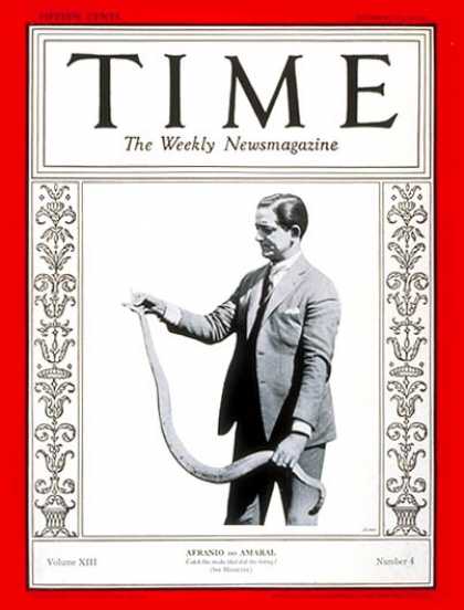 Time - Dr. Afranio do Amaral - Jan. 28, 1929 - Health & Medicine
