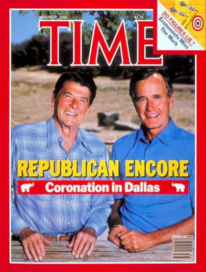 Time - Reagan & Bush - Aug. 27, 1984 - Ronald Reagan - George H.W. Bush - U.S. Presiden