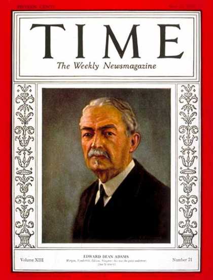 Time - Edward Dean Adams - May 27, 1929 - New York - Economy