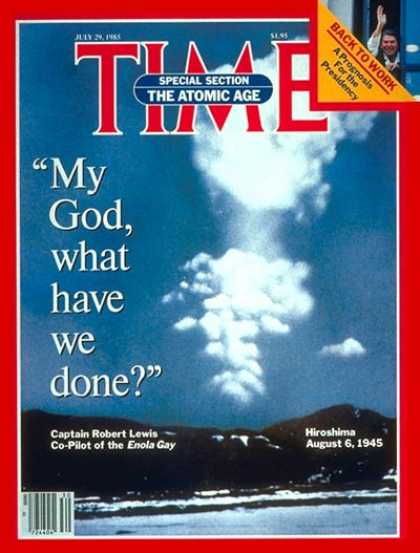 Time - Hiroshima - July 29, 1985 - World War II - Japan - Atomic Bomb