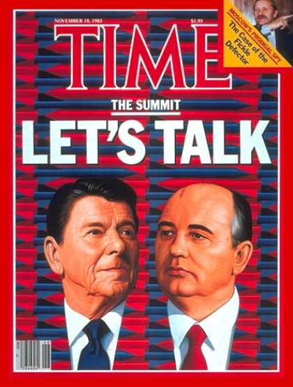 Time - Ronald Reagan and Mikhail Gorbachev - Nov. 18, 1985 - Ronald Reagan - Mikhail Go