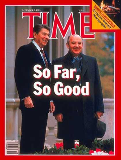 Time - Ronald Reagan and Mikhail Gorbachev - Dec. 2, 1985 - Ronald Reagan - Mikhail Gor