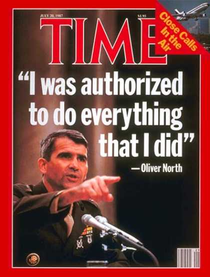 Time - Liet. Col. Oliver North - July 20, 1987 - Oliver North - Iran-Contra - Military
