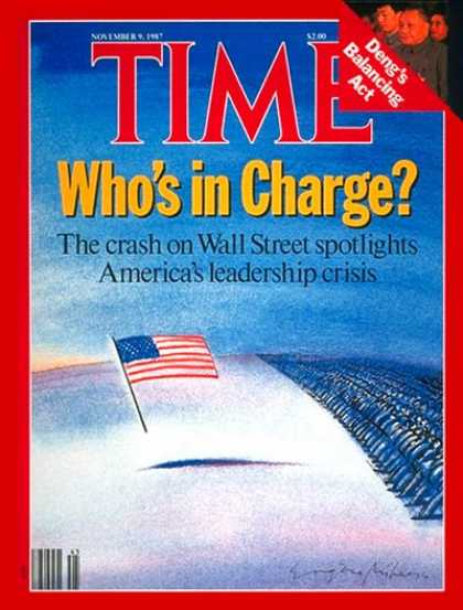Time - America's Leadership Crisis - Nov. 9, 1987 - Society - American Flag - Wall Stre