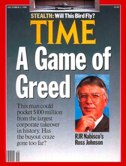 Time - Ross Johnson - Dec. 5, 1988 - Mergers - Business