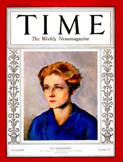 Time - Eva LeGallienne - Nov. 25, 1929 - Actresses - Theater