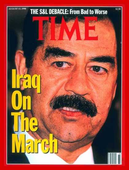 Time - Saddam Hussein - Aug. 13, 1990 - Gulf War - Iraq - Desert Storm - Middle East