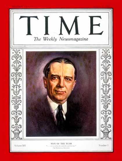 Time - Owen D. Young, Man of the Year - Jan. 6, 1930 - Owen D. Young - Person of the Ye