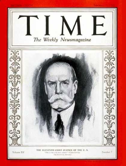 Time - Charles E. Hughes - Feb. 17, 1930 - Supreme Court - Law