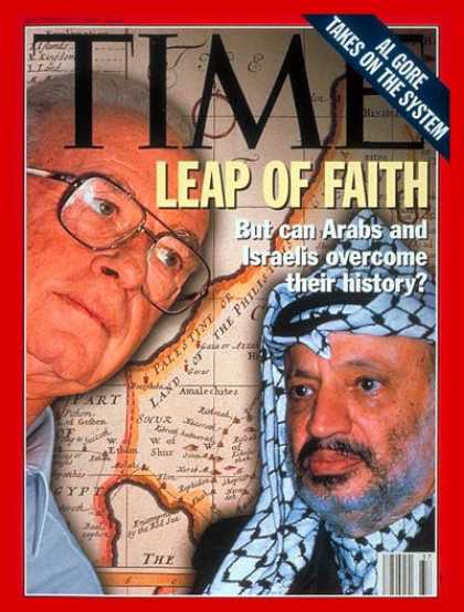 Time - Yitzhak Rabin & Yasser Arafat - Sep. 13, 1993 - Yitzhak Rabin - Yasser Arafat -