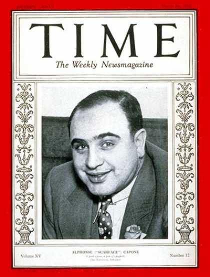 Time - Al Capone - Mar. 24, 1930 - Organized Crime - Chicago - Mafia - Crime - Law Enfo