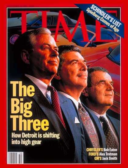 Time - Bob Eaton, Alex Trotman & Jack Smith - Dec. 13, 1993 - Cars - Automotive Industr