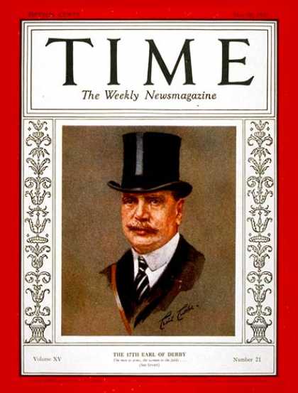 Time - Edward G.V. Stanley - May 26, 1930 - Great Britain - Horse Racing